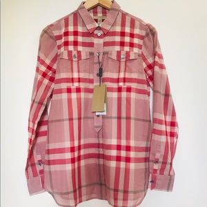 Burberry Check Pink Women Shirt